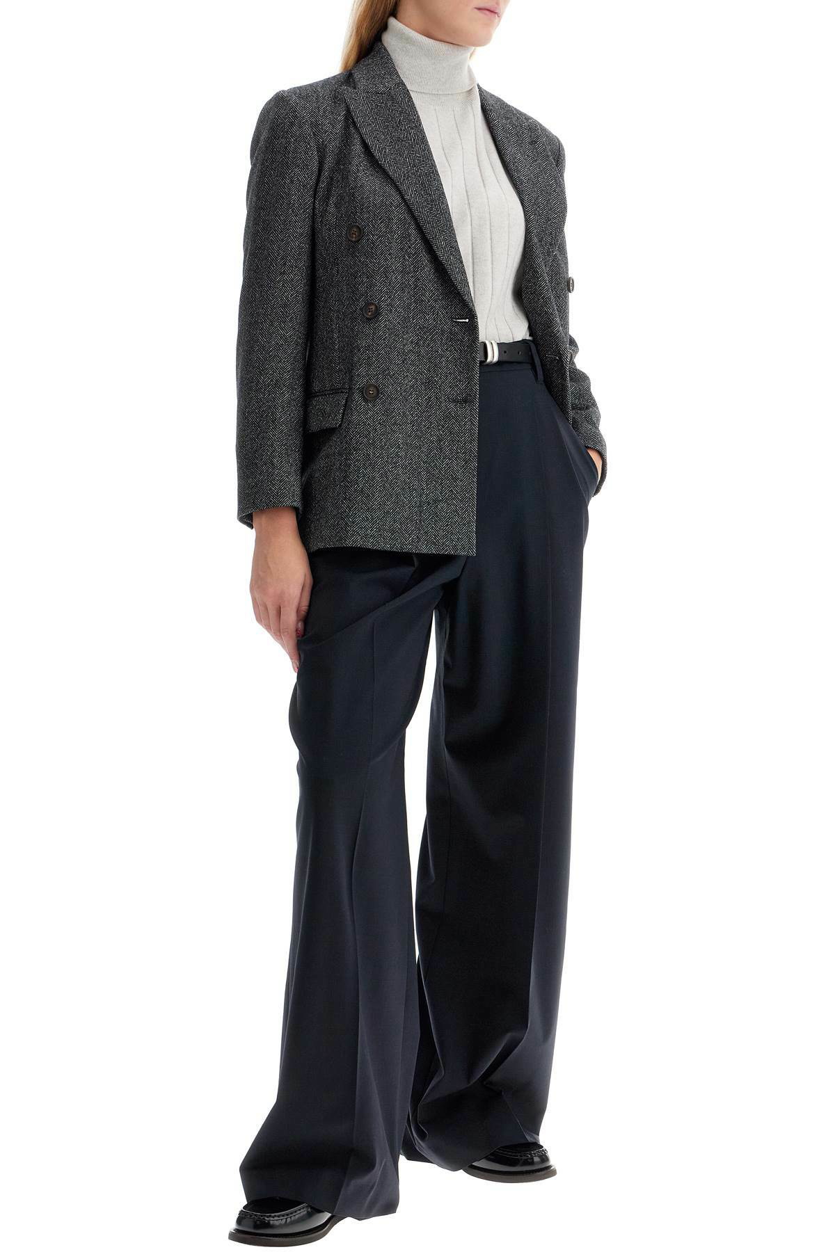 BRUNELLO CUCINELLI 'chevron wool carded techno jacket' Grey