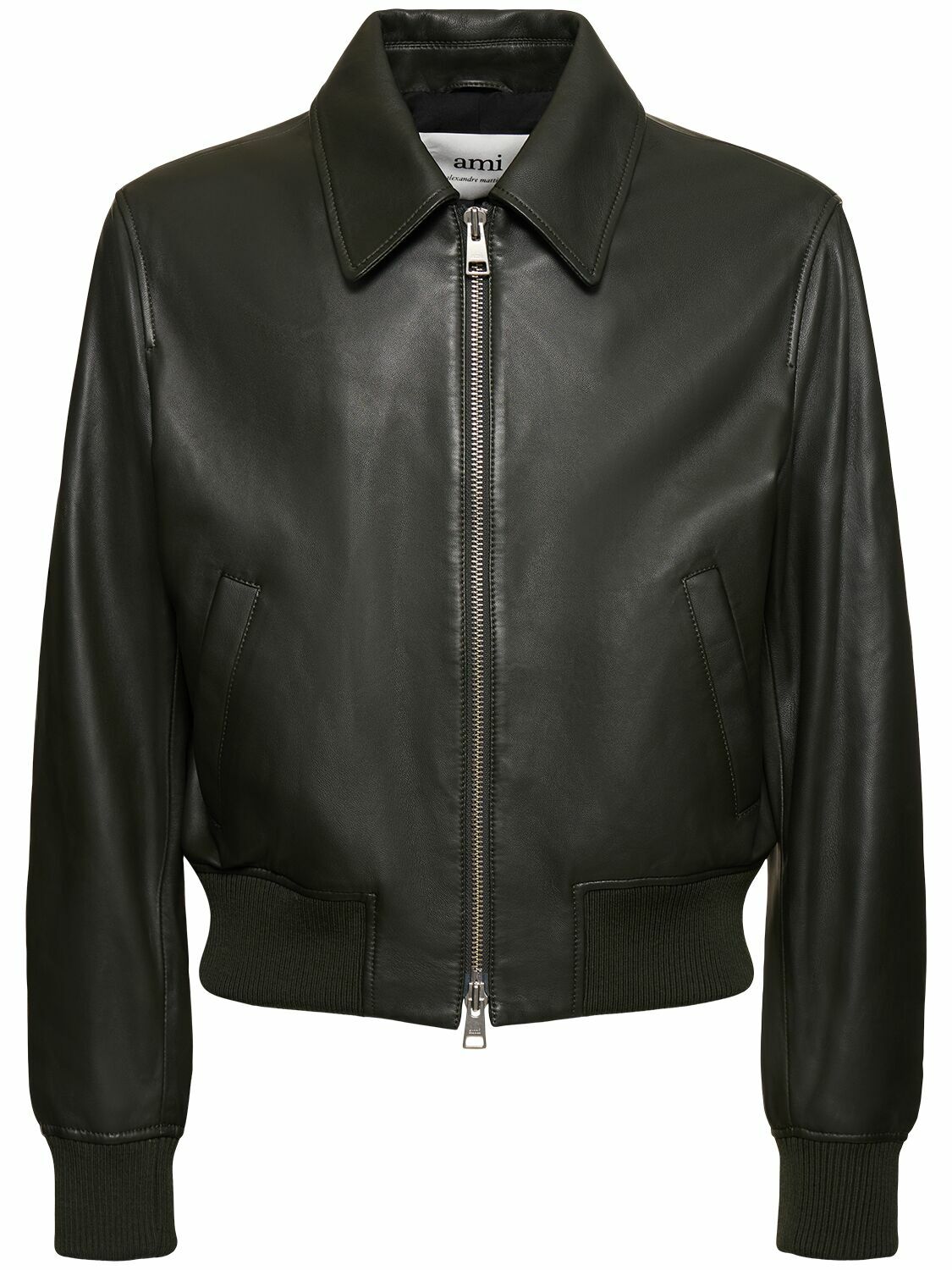 AMI PARIS - Leather Zip Jacket AMI