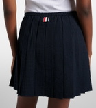 Thom Browne Pleated striped wool miniskirt