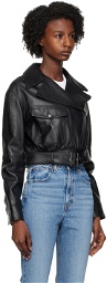 Hugo Black Belted Leather Jacket
