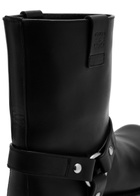 Loewe Campo Biker Leather Ankle Boots Black