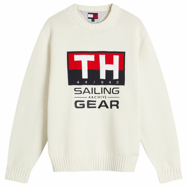 Photo: Tommy Jeans Men's Gi Sailing Crewneck Knit Sweater in White