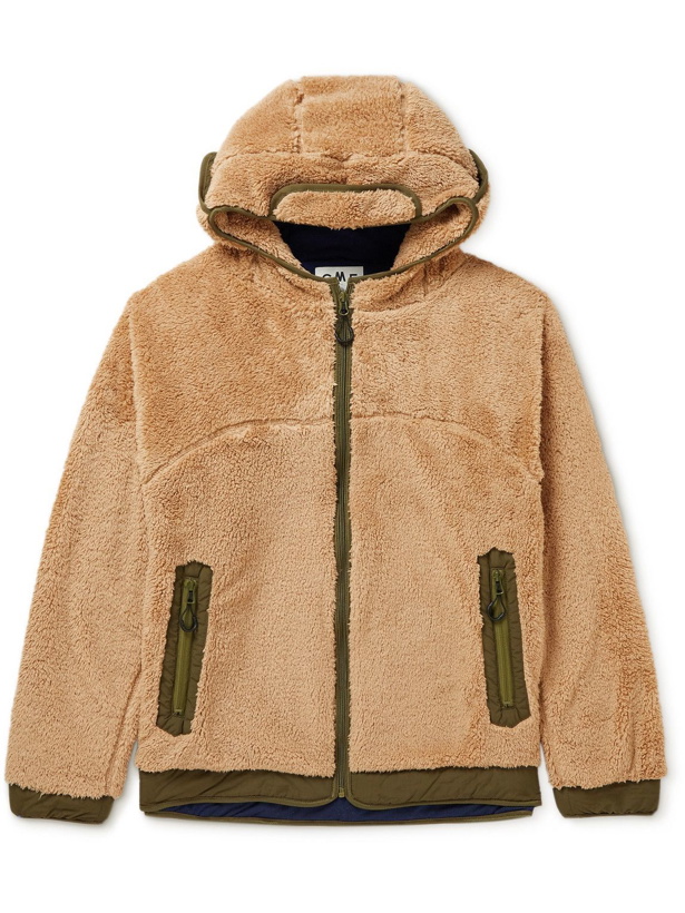 Photo: Comfy Outdoor Garment - Shell-Trimmed Hooded Fleece Jacket - Brown