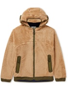 Comfy Outdoor Garment - Shell-Trimmed Hooded Fleece Jacket - Brown