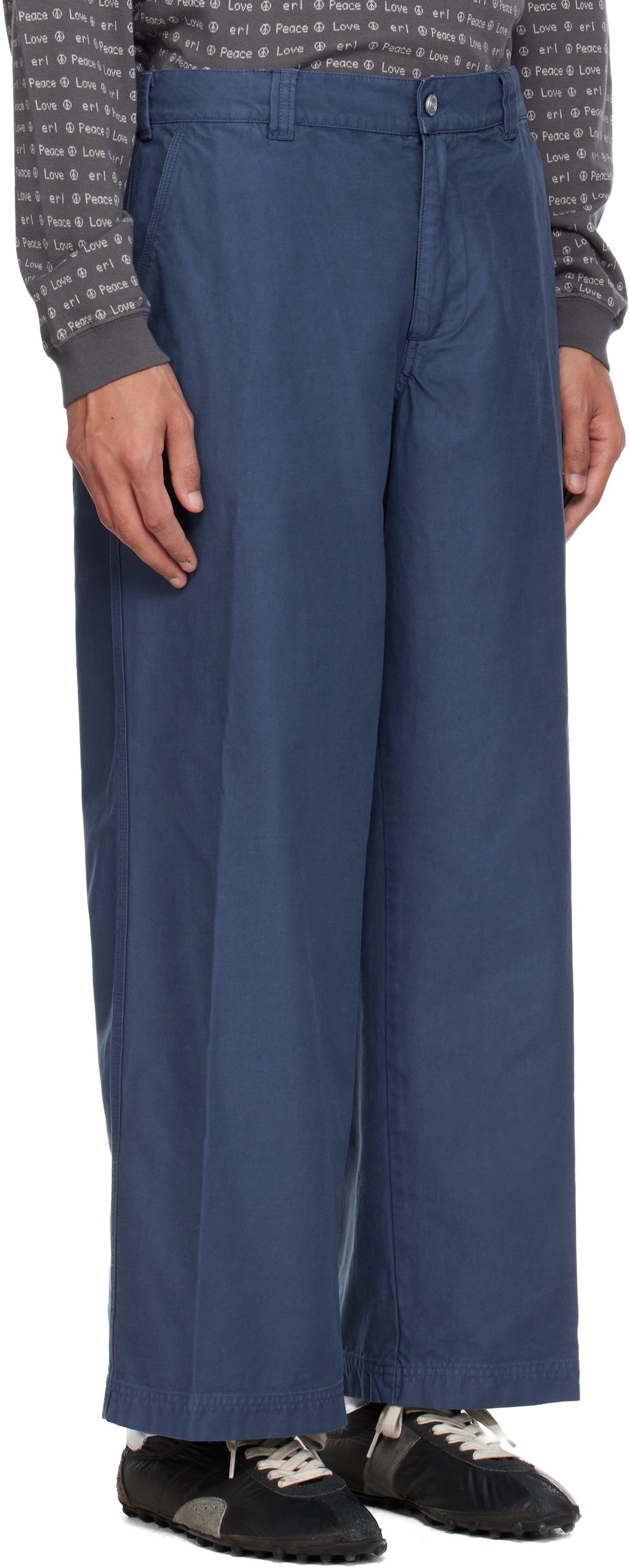 ERL Navy Chino Woven Trousers