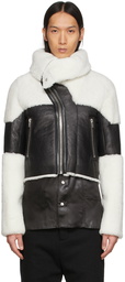 Rick Owens Black & Off-White Shearling Keith Jacket