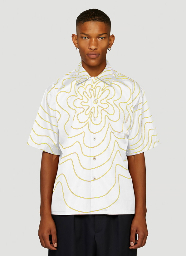 Photo: Abstract Motif Shirt in White