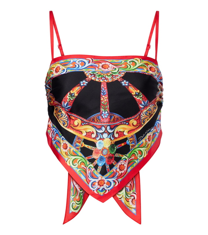 Photo: Dolce&Gabbana Carretto silk twill cropped top