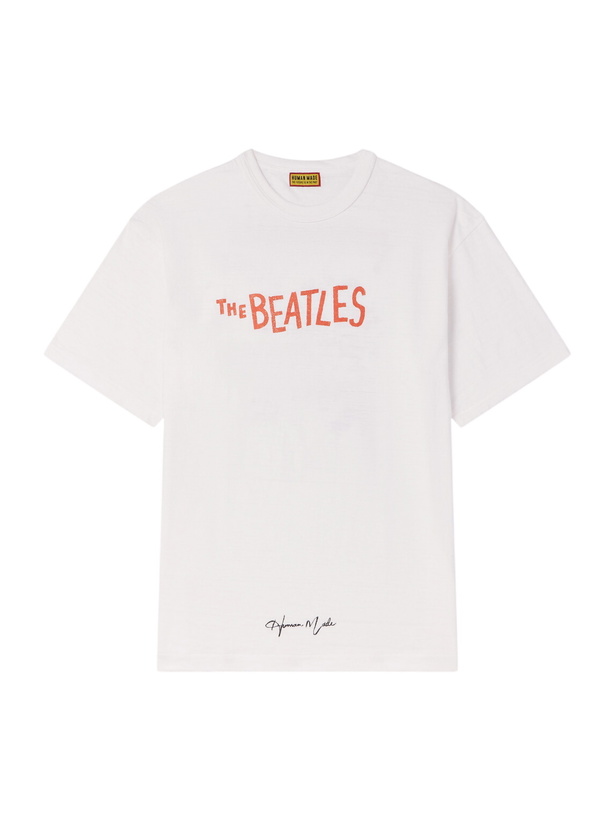 Photo: Human Made - The Beatles Printed Cotton-Jersey T-Shirt - White