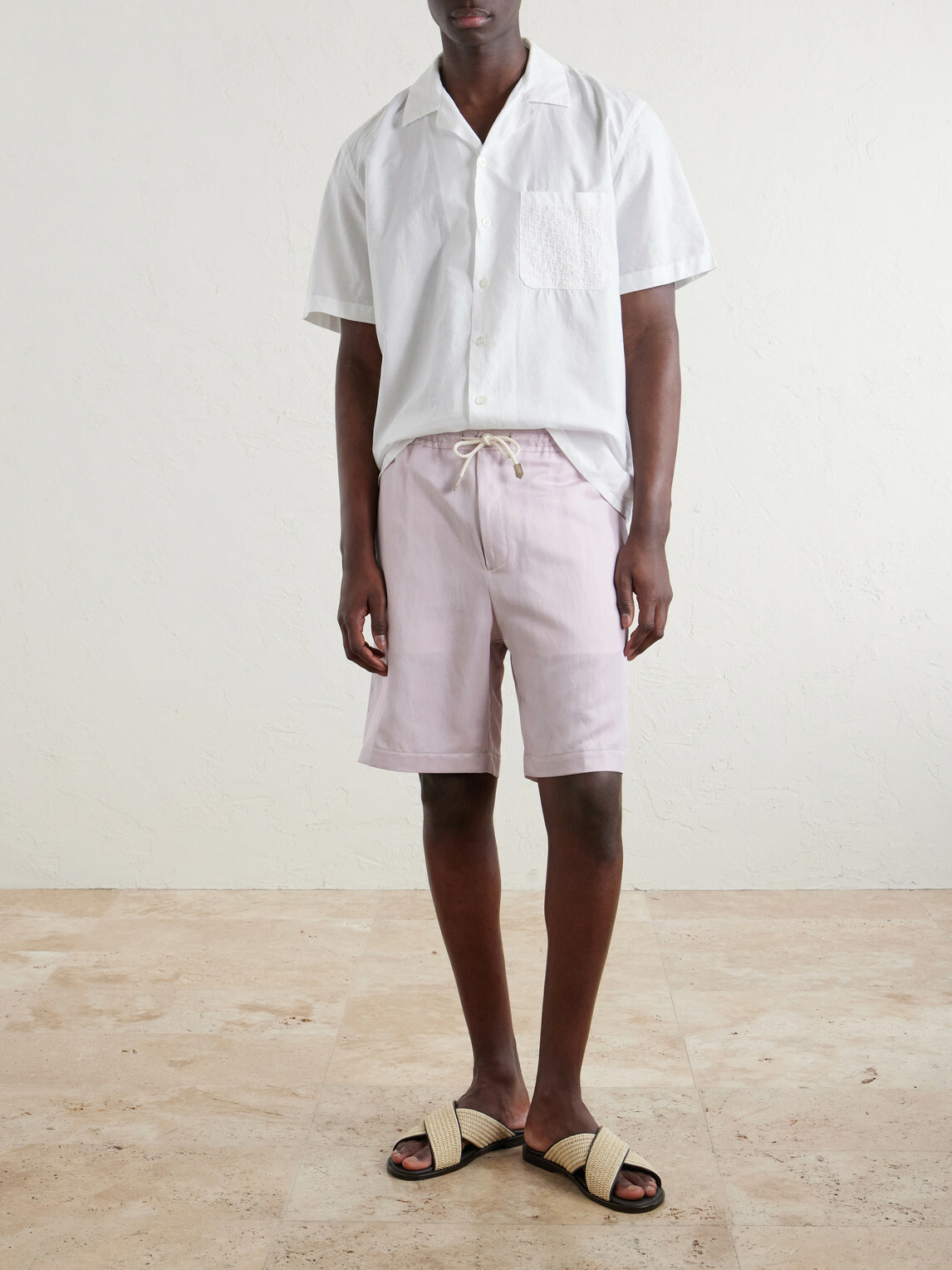 Canali - Straight-Leg Linen And Silk-Blend Bermuda Shorts - Purple