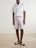 Canali - Straight-Leg Linen And Silk-Blend Bermuda Shorts - Purple