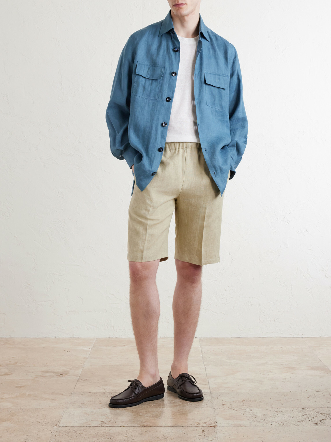 Kiton - Linen Shirt - Blue