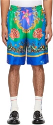 Versace Multicolor Silk Trésor De La Mer Shorts