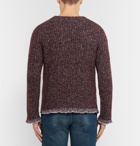 VALENTINO - Cotton-Trimmed Wool-Blend Sweater - Burgundy