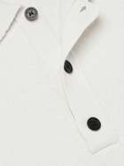 Balmain - Logo-Embroidered Striped Knitted Polo Shirt - Neutrals