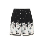 Undercover - Printed rayon shorts