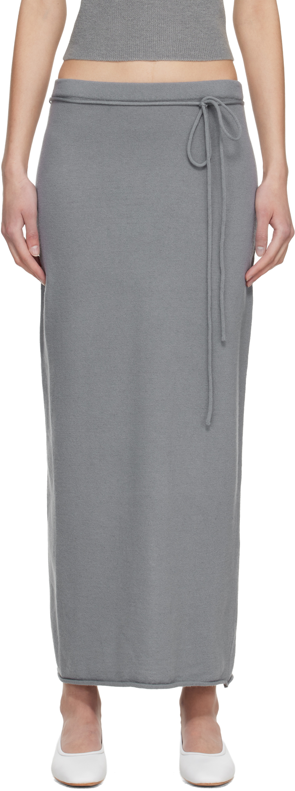 LE17SEPTEMBRE Blue Cashmere Blend Knit Maxi Skirt