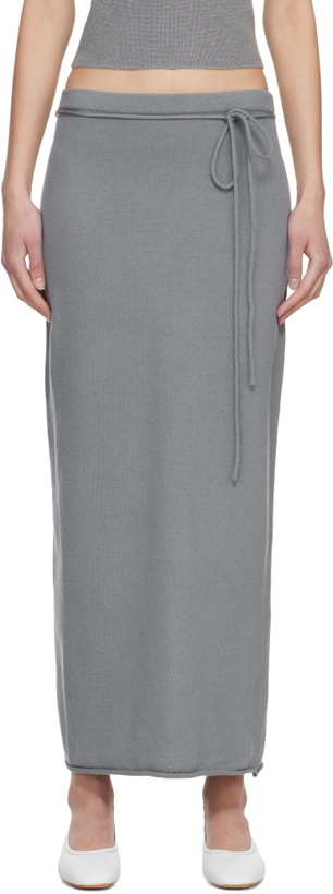 Photo: LE17SEPTEMBRE Blue Cashmere Blend Knit Maxi Skirt