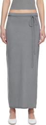 LE17SEPTEMBRE Blue Cashmere Blend Knit Maxi Skirt