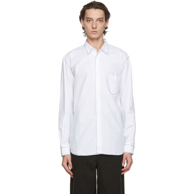 Photo: Comme des Garcons Homme White Contrast Stitch Shirt