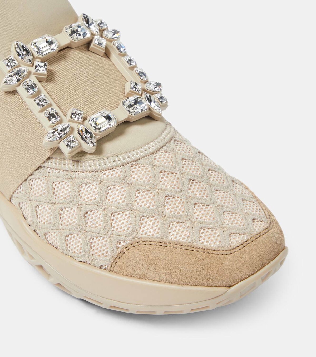 スニーカー ROGER VIVIER Viv' Run embellished sneakers ROGER VIVIER Viv Run crystal-embellished stretch, mesh and