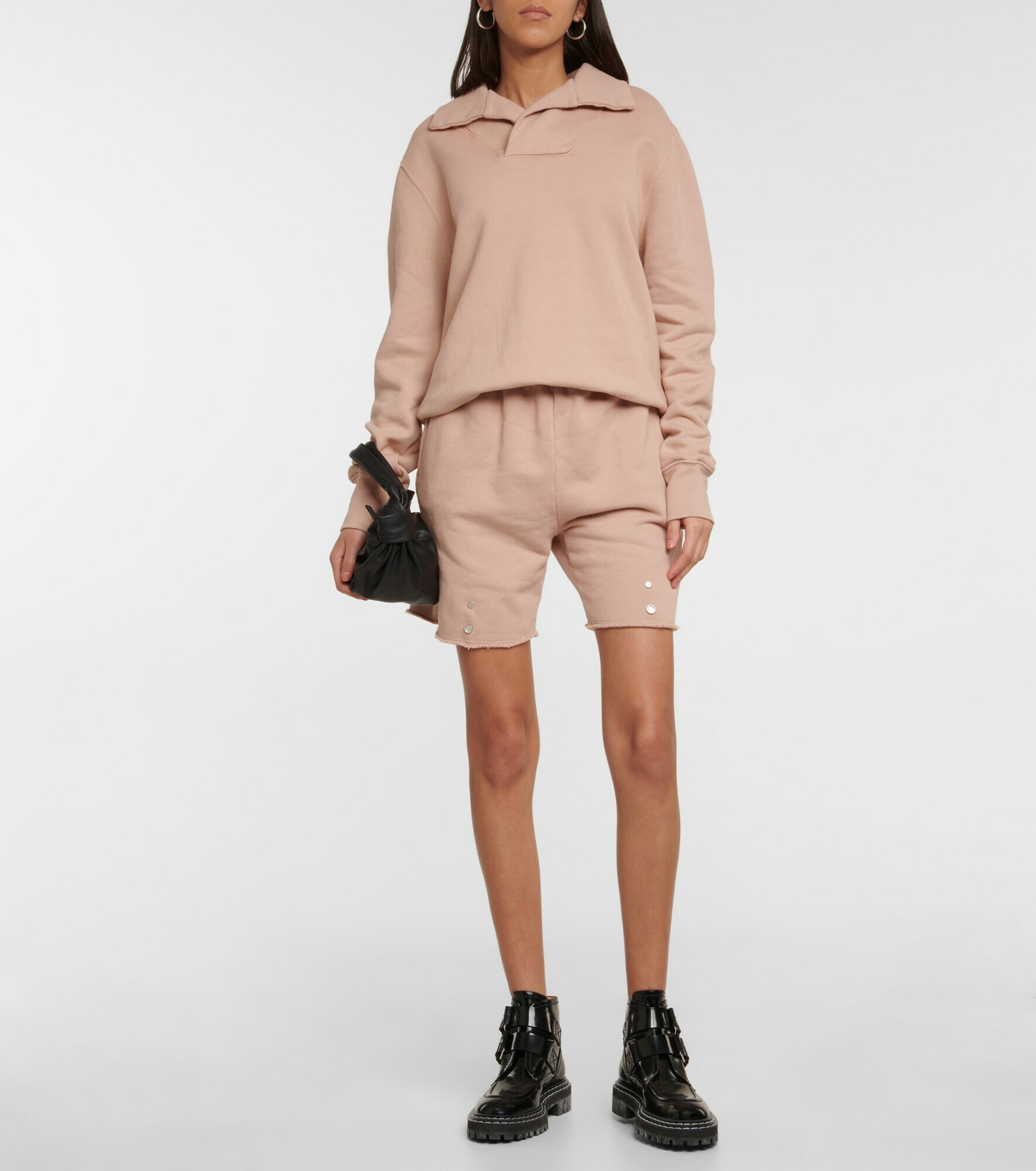 Les Tien - Snap Front cotton shorts