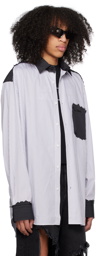 VETEMENTS White & Black Striped Shirt