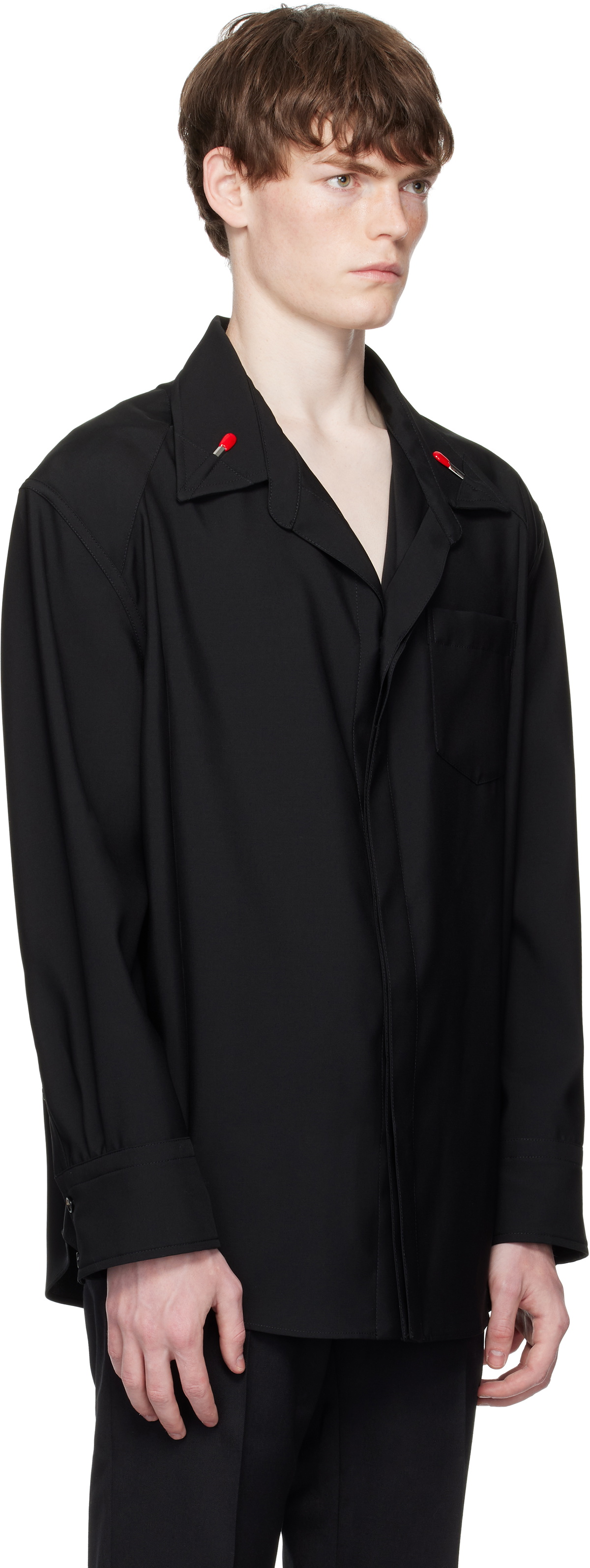 Bottega Veneta Black Light Wool Shirt