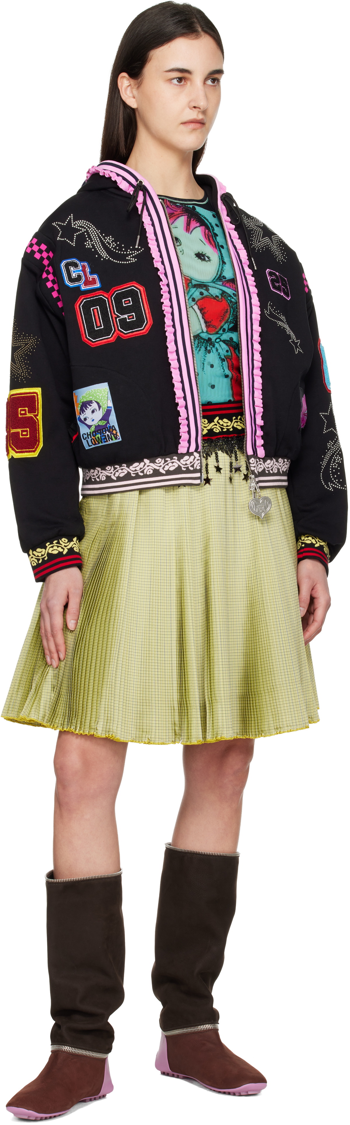 Chopova Lowena Black Wolfpack Hoodie