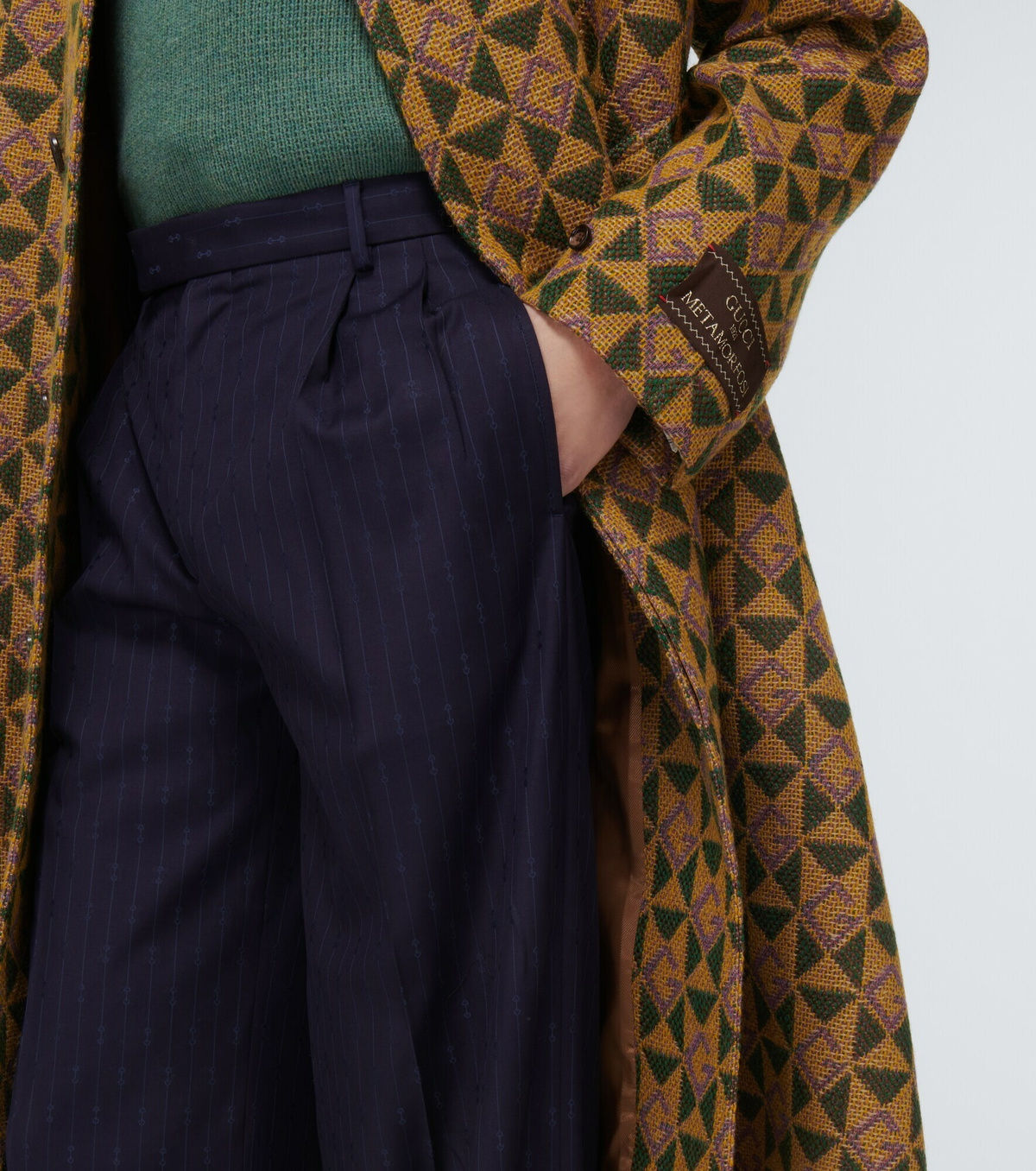 Gucci - Horsebit striped wide-leg wool pants Gucci