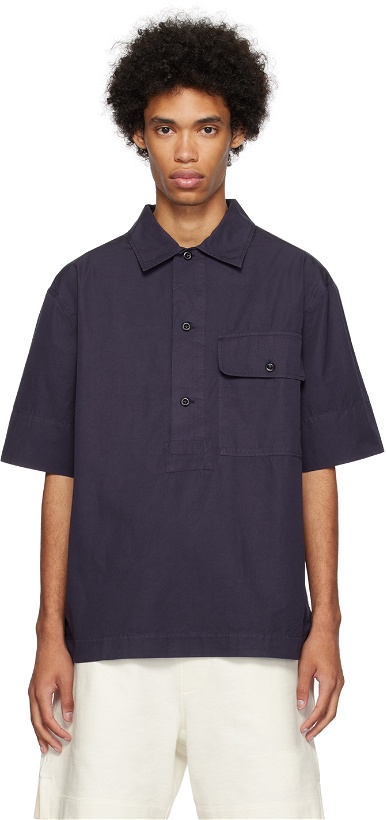 Photo: MHL by Margaret Howell Navy Utility Shirt