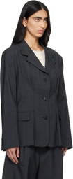 mfpen Gray Inverted Pleat Blazer