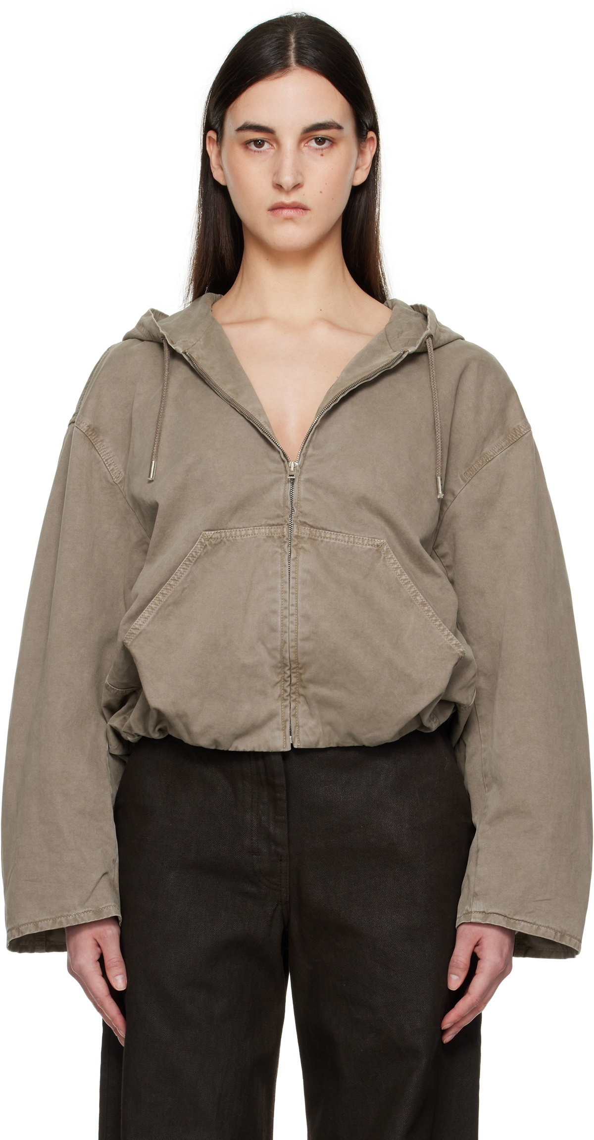 Acne Studios Gray Heavy Twill Bomber Jacket