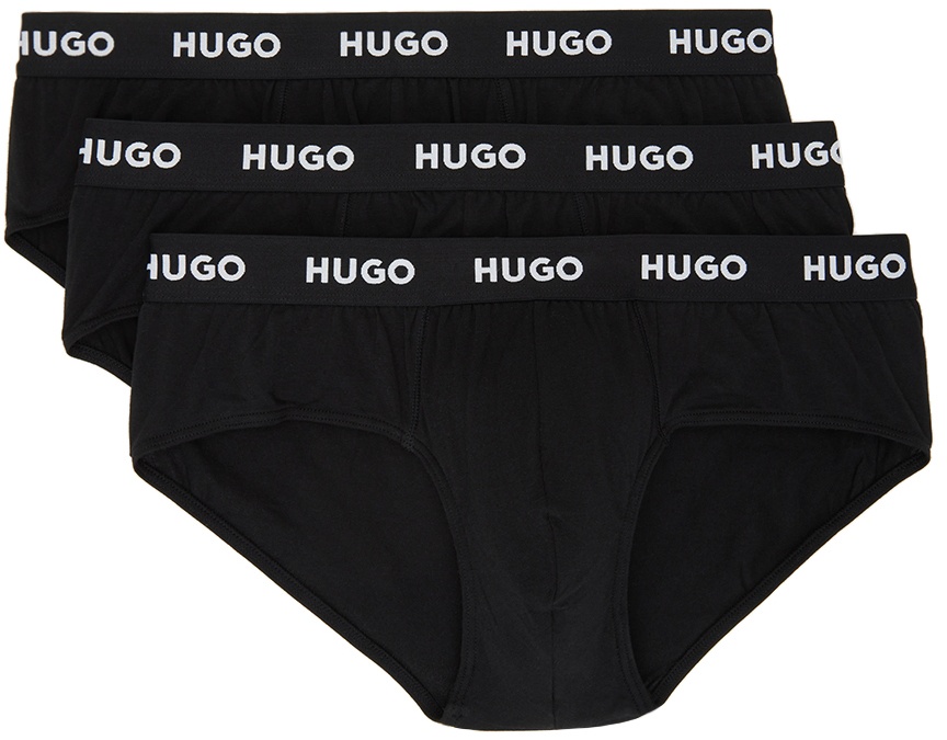 Photo: Hugo Three-Pack Black Logo Briefs