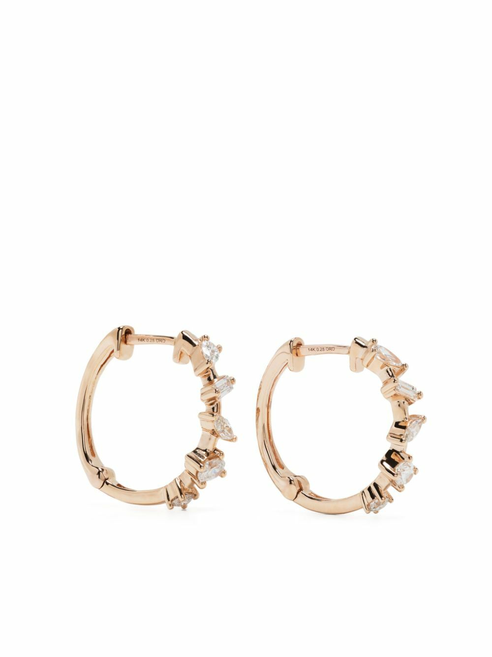Dana Rebecca Designs 14K Rose Gold Alexa Jordyn Diamond Hoop Earrings ...