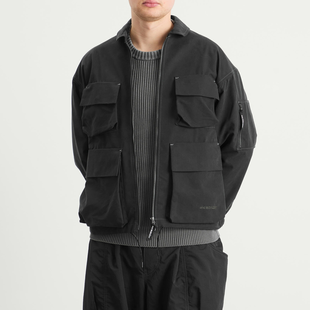 and wander Men's C/PE Twill Field Jacket in Black
