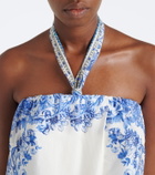 Camilla Floral crystal-embellished silk jumpsuit