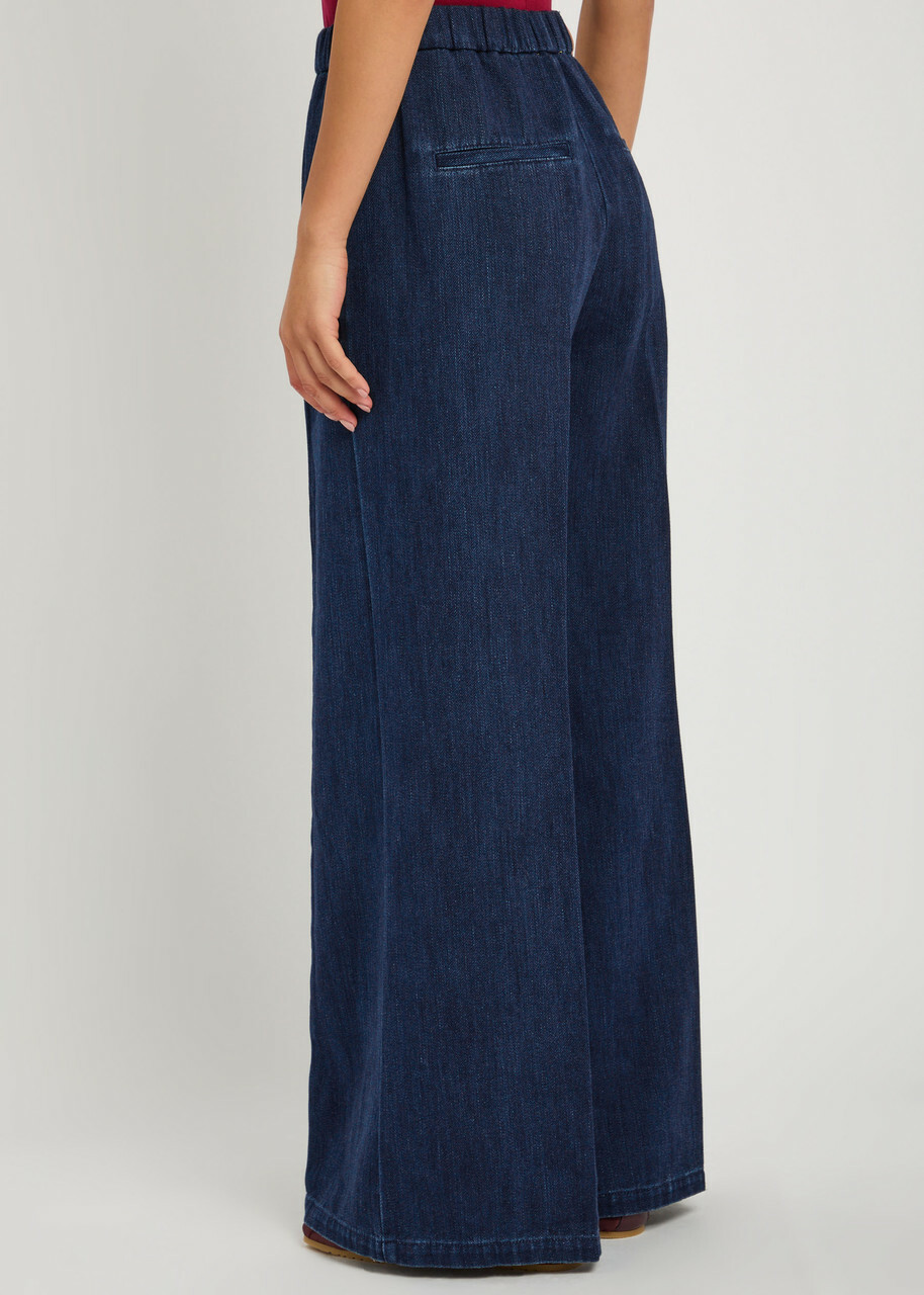 Forte_forte Denim Wide-leg Palazzo Trousers Indigo