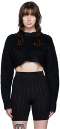 System Black Cropped Sweater