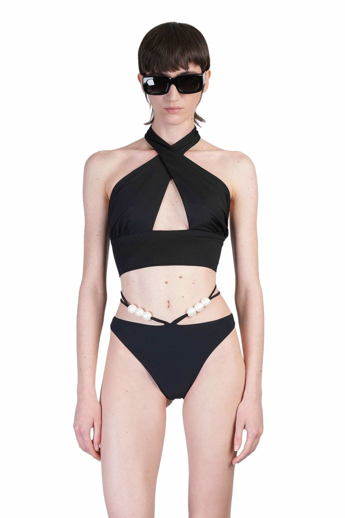 Magda Butrym - Floral appliqué triangle bikini top Magda Butrym