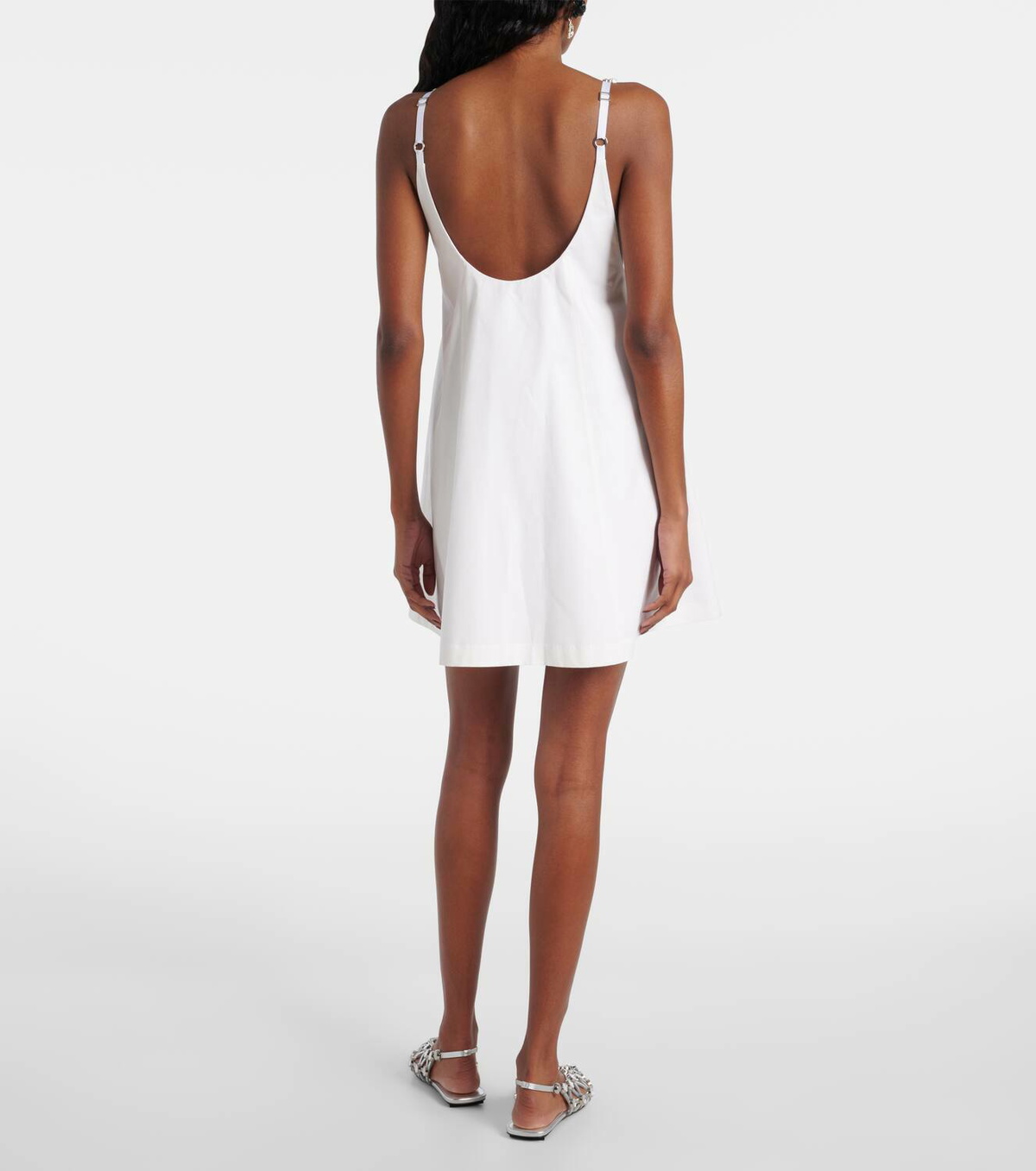 Area Embellished floral-appliqué minidress