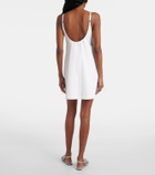 Area Embellished floral-appliqué minidress