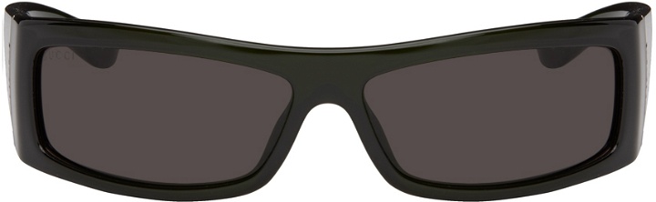 Photo: Gucci Green Rectangular Sunglasses