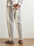 SMR Days - Bondi Straight-Leg Striped Cotton-Jacquard Trousers - Neutrals