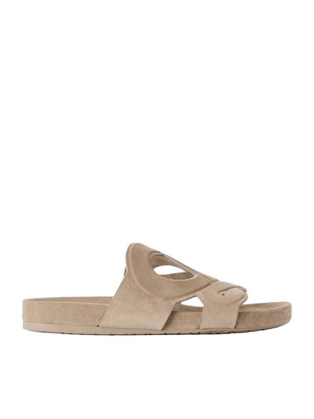 Photo: LOEWE - Paula's Ibiza Ease Monogram Suede Slides - Neutrals