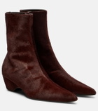 Khaite Sybil calf hair ankle boots
