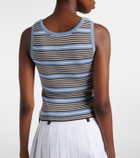 Prada Striped cotton-blend tank top