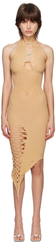 Photo: Poster Girl SSENSE Exclusive Tan Tamika Midi Dress