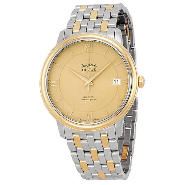 Photo: Omega DeVille Prestige Steel & 18kt Yellow Gold Champagne Dial Unisex Watch 42420372008001