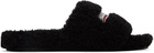 Balenciaga Black Furry Slides